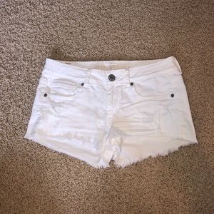 American Eagle white jean shorts